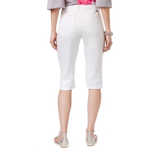 INC New With Partial Tags Womens Regular Fit Straight Leg Cropped Jeans White 2 - Picture 3 of 12